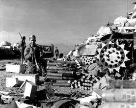 Tanks at the US reparation and military supplies depot in Heliopolis (1942)