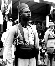 Black soldier decorated as 'French Resistance Fighter' in Brazzaville (1942)