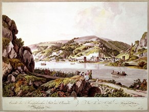 Janscha, View of the city of Baccarat on the Rhine river