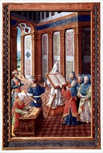 René II's diurnal, duke of Lorraine. A choir of musicians in the temple