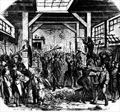 Evènements du 13 juin 1849 : Les gardes nationaux pénêtrent dans l'imprimerie Boute qui imprime les journaux démocrates