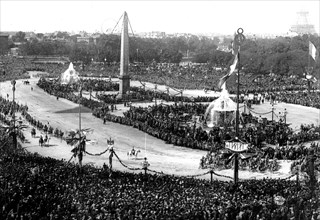 The parade of the victory in Paris: Marshal Pétain on the Concorde square