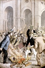 Bagarres à Paris. Pillage de l'église Saint-Joseph, 1899