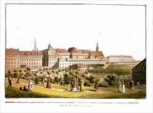 Lithographie anonyme, Vienne, Vue du palais impérial