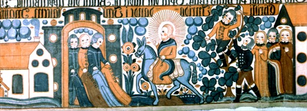 Fresque de Halland. Le Christ entrant dans Jérusalem