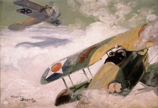 Busset, Combat d'avions, 1914-1918