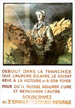 Affiche de Jean Droit. "Debout dans la tranchée...", 1917