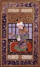 Miniature persane. Ecole de Boukhara. Jeune prince