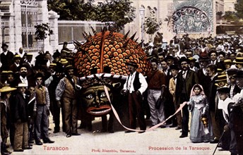 Postcard. Tarascon. Tarasque Procession