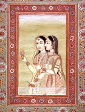 Indian miniature, Two women