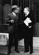 Yvon Delbos and Roger Salengro after the Council of Ministers in 1936