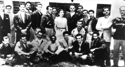 Fidel Castro et ses compagnons à Mexico, après leur expulsion de Cuba (1953)