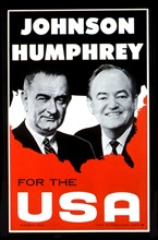 Election campaign poster, Johnson and Humphrey