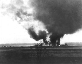Dirigible 'Hindenburg' on fire (1937)
