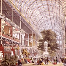 La Reine Victoria et le Prince Albert inaugurant la grande exposition de 1851. Le Cristal palace. (détail).