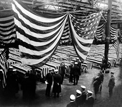 Coffins of American soldiers at the end of the first world war