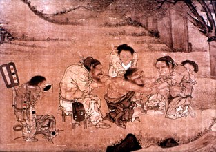 Li Tang (peintre chinois), le médecin ambulant dans un village