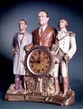 Clock with US Presidents: Lincoln, Roosevelt and Washington
