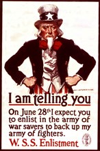 Poster américain en faveur de l'enrôlement dans l'armée (1917-1918)