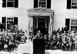 President Roosevelt inaugurating the house where President Wilson was born