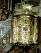 Aachen Cathedral. The pulpit of Emperor Henry II
