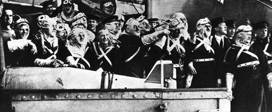 World War I. Harvick: English sailors witnessing the surrender of the German fleet (1918)