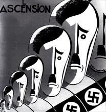 Caricature de Ralph Soupault in "Charivari": "L'ascension" d'Hitler