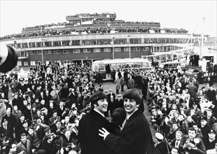 The Beatles arriving at the London Heathrow Airport
