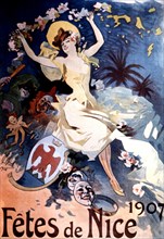 Affiche publicitaire pour les Fêtes de Nice en 1907