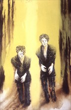 Peinture de B. Rigg. "Prisonniers Vietcongs"