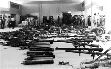 Landing at the Bay of Pigs. Partial view of the weapons taken to anti-Castroist mercenaries