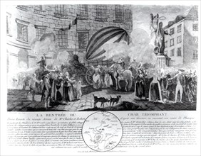 Return of Messrs Charles and Robert's balloon to Paris