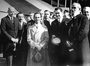 Goebbels in Warsaw. On his left, Von Moltke
