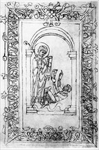 Saint Augustine striking down the heretic Faustus