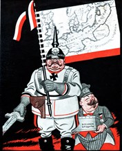 Caricature de Boris Yefimov., comment les impérialistes allemands voient la redivision de l'Europe après la guerre