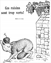 Caricature sur la bataille de Verdun.