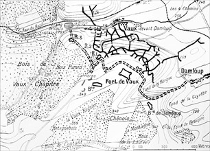 Carte de la bataille du fort de Vaux