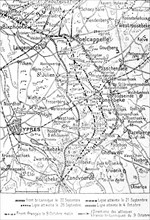 Carte de la première bataille d'Ypres