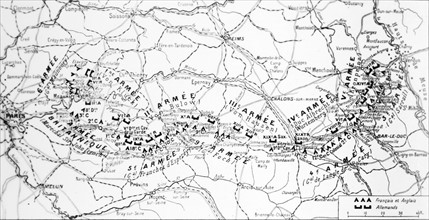 Carte de la première bataille de la Marne