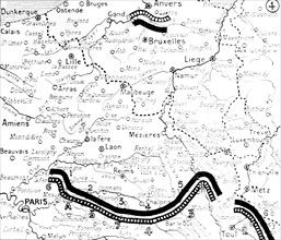Map of the location of the armies on the 9th September 1914.