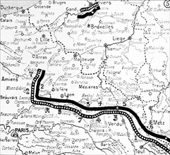 Carte de la situation des armées le 21 septembre 1914