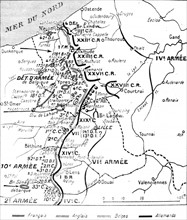 Map of the Franco-Belgian-British and German Frontlines
