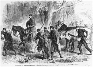 Guerre de Sécession : fourrageurs ramenant leur prise au camp