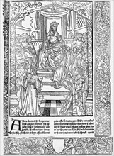 Louis le Pieux accédant au trône après la mort de Charlemagne