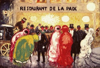 Dongen, Restaurant de la Paix: masked guests at the entrance