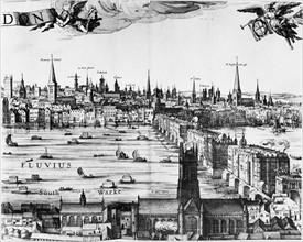 Visscher, Vue de Londres au 17e siècle