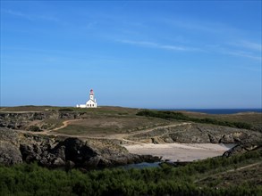 Lighthouse of the Pointe des Poulains in Belle-Ile, Brittany (Bretagne)