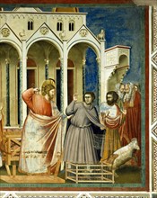 Giotto, Les marchands chassés du Temple (détail)