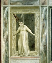 Giotto, Allegories of Virtues and Vices: Desperation