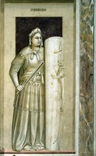 Giotto, Allegories of Virtues and Vices: Fortitude
